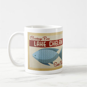 Lake Chelan State Park Fish Vintage Travel Coffee Mug