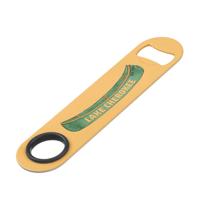 Lake Cherokee Bottle Opener - canoe (Back Angled)