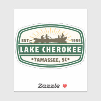 Lake Cherokee Vinyl Sticker - boat