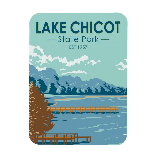 Lake Chicot State Park Arkansas Vintage  Magnet (Vertical)