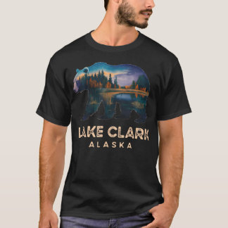Lake Clark Alaska Bear Silhouette Wilderness T-Shirt