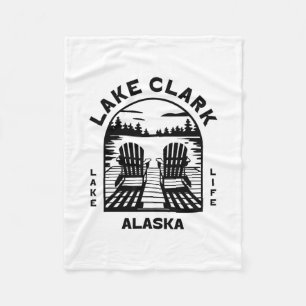 Lake Clark Alaska Outdoors Vintage Fleece Blanket