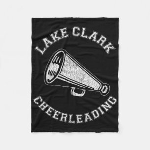 Lake Clark Cheer Distressed Retro 90's Cheerleader Fleece Blanket