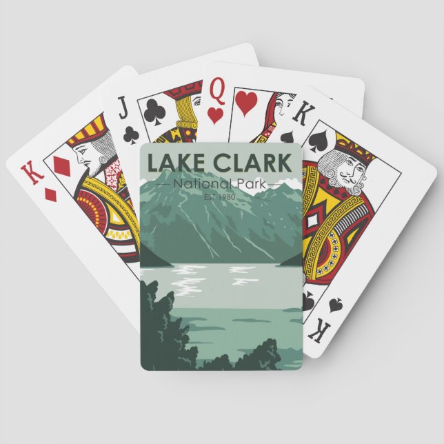 Lake Clark National Park Alaska Vintage  Playing Cards (Back)