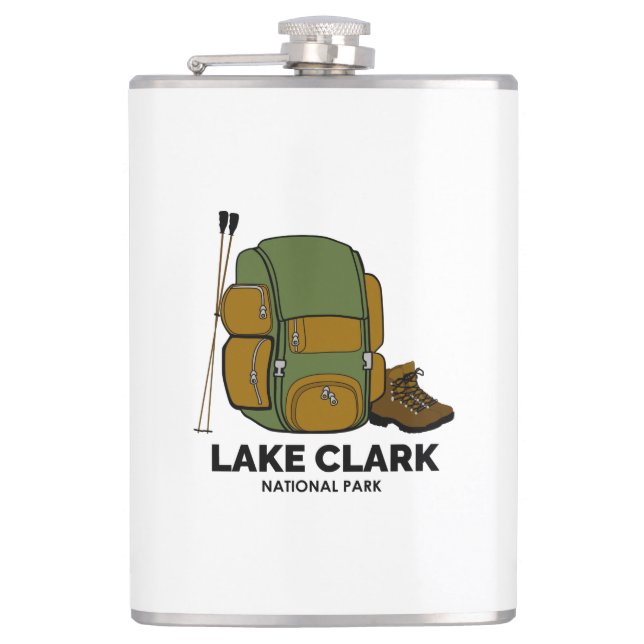 Lake Clark National Park Backpack Hip Flask (Front)