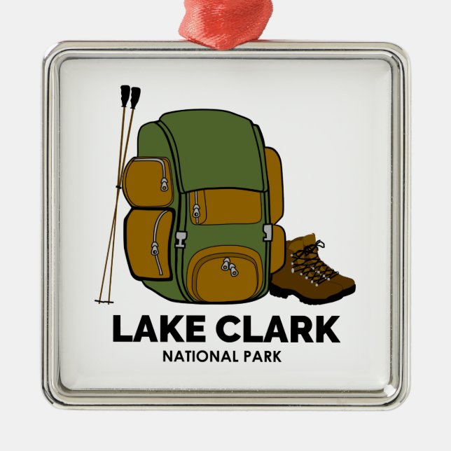 Lake Clark National Park Backpack Metal Tree Decoration (Front)