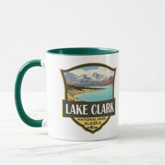 Lake Clark National Park Illustration Travel Art Mug (Left)