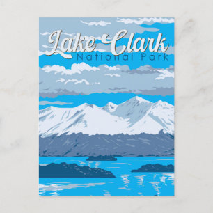 Lake Clark National Park Illustration Travel Art Postcard