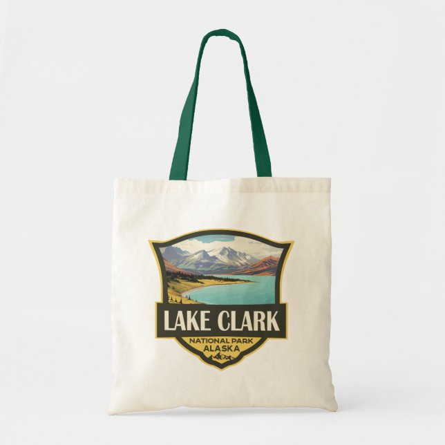 Lake Clark National Park Illustration Travel Art Tote Bag (Front)