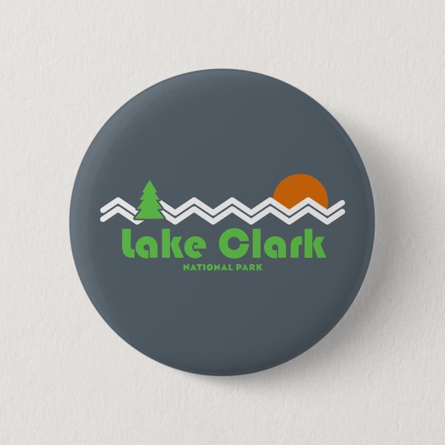 Lake Clark National Park Retro 6 Cm Round Badge (Front)