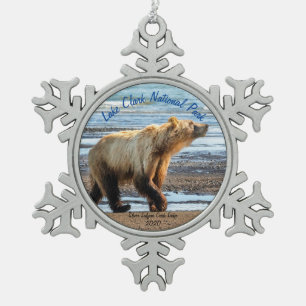 Lake Clark National Park Snowflake Framed Ornament