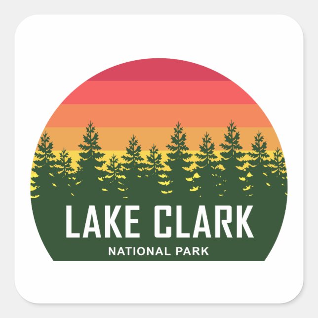 Lake Clark National Park Square Sticker (Front)