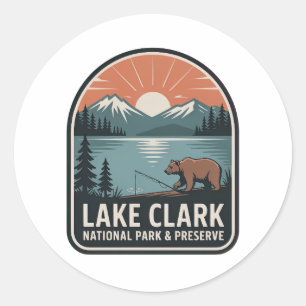 Lake Clark National Park Vintage Badge Classic Round Sticker