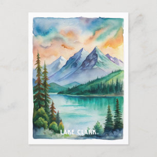 Lake Clark National Park Watercolor Painting Postcard