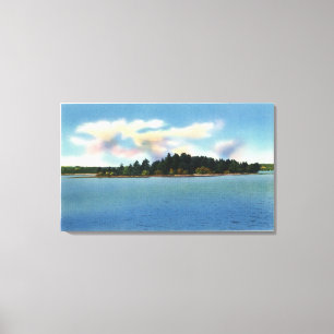 Lake Cobbosseecontee View of Cuba Island Canvas Print