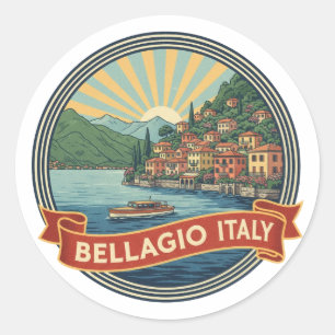 Lake Como Bellagio Italy Classic Round Sticker