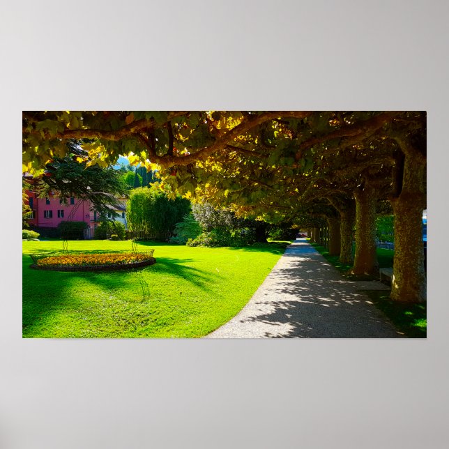 Lake Como Bellagio Walkway Autumn in Italy Poster (Front)