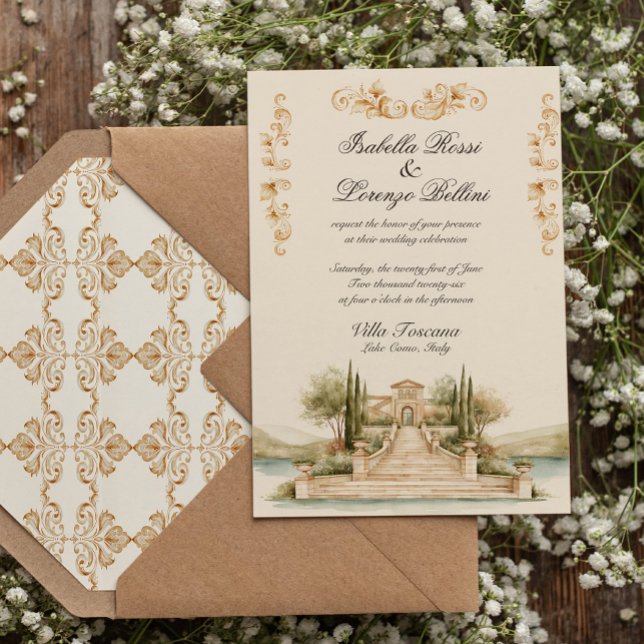 Lake Como Destination Wedding Invitation (Creator Uploaded)