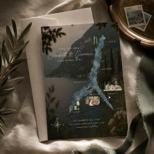 Lake Como Editorial Watercolor Map