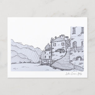 Lake Como hand sketch  Postcard