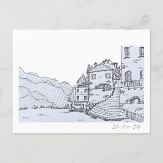 Lake Como hand sketch  Postcard