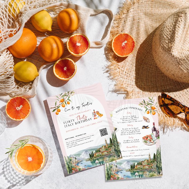 Lake Como Italy | Birthday Weekend Itinerary Invitation (Creator Uploaded)