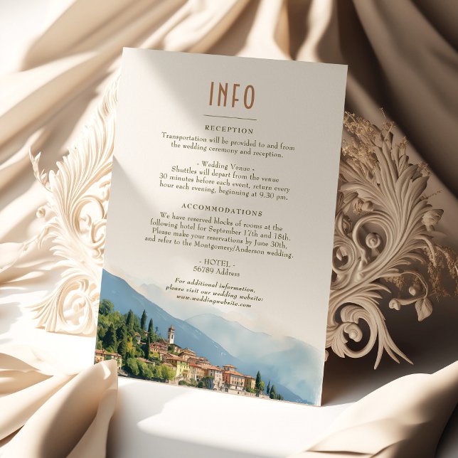 Lake Como Italy Destination Insert INFO Details In Invitation (Creator Uploaded)