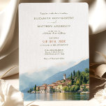 Lake Como Italy Destination Wedding Invitation<br><div class="desc">This exquisite watercolor wedding invitation captures the beauty and romance of Lake Como in Italy. The stunning watercolor illustration of the iconic lake is complemented by elegant typography, announcing all the important details of your special day right on the front of the card. Perfect for couples planning a destination wedding...</div>