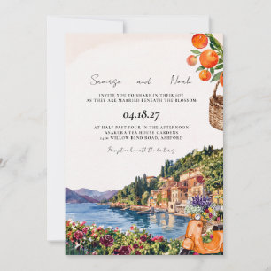 Lake Como Italy Destination Wedding Invitation