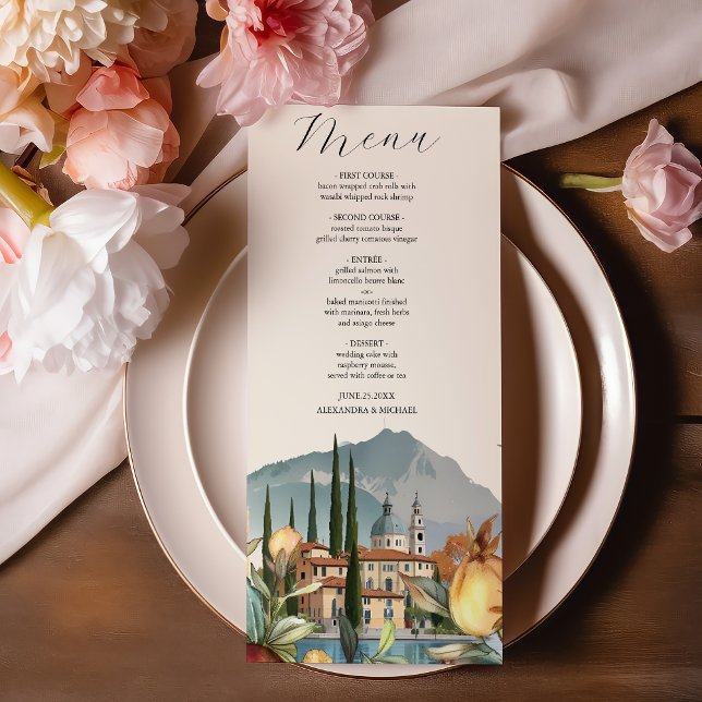 Lake Como  Italy Destination Wedding Menu (Creator Uploaded)