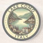 Lake Como Italy Illustration Travel Art Badge Coaster<br><div class="desc">Lake Como painterly art design. Lake Como,  in Northern Italy’s Lombardy region,  is an upscale resort area known for its dramatic scenery,  set against the foothills of the Alps.</div>