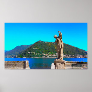 Lake Como Italy Landscape Mountain View Poster