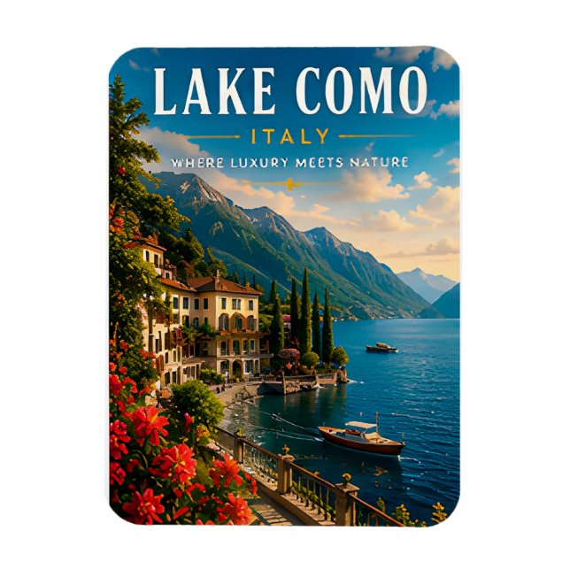 🌊 Lake Como Italy Luxury Lakeside Magnet (Vertical)