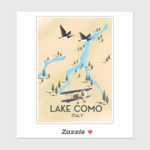 Lake Como Italy Map Travel poster