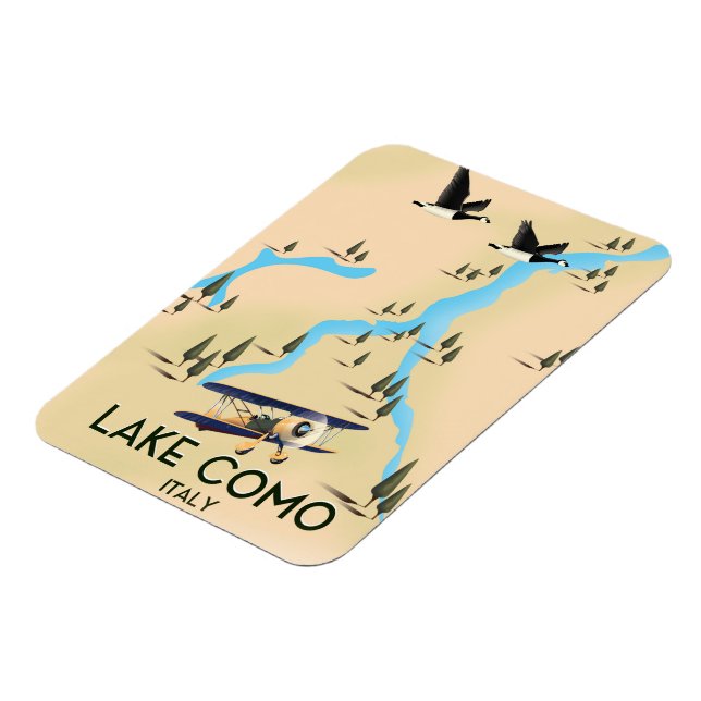 Lake Como Italy Map Travel poster Magnet (Left Side)