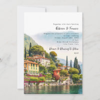 Lake Como, Italy scenic wedding invitation
