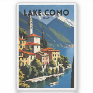 Lake Como Italy Traditional Travel Poster