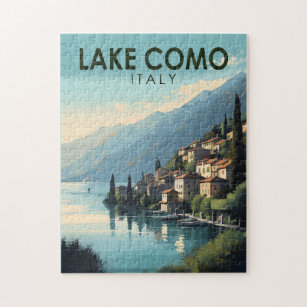 Lake Como Italy Travel Art Vintage Jigsaw Puzzle