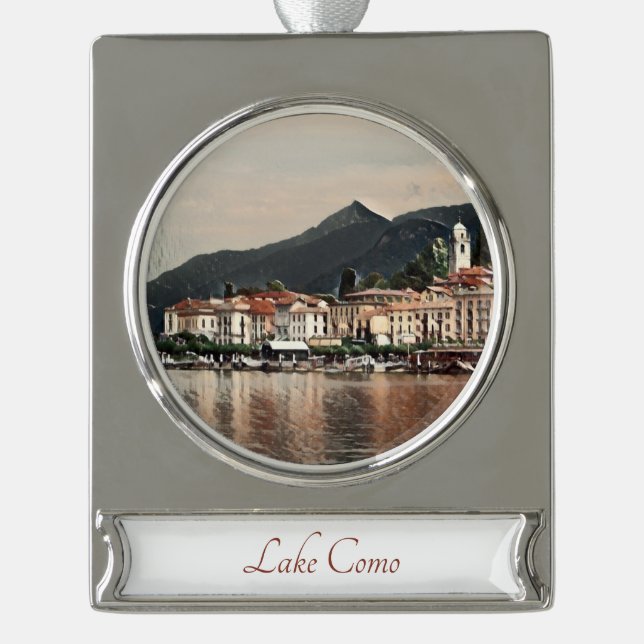 Lake Como, Italy Travel Art Watercolor Ornament (Front)
