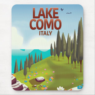 Lake Como Italy travel postcard. Mouse Mat