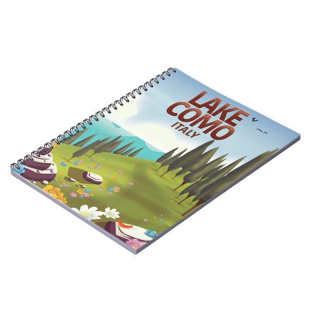 Lake Como Italy travel postcard. Notebook (Left Side)