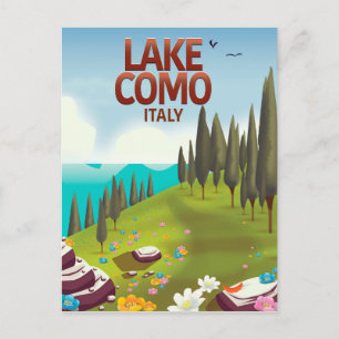 Lake Como Italy travel postcard. Postcard