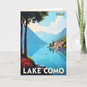 Lake Como, Italy travel poster, Card