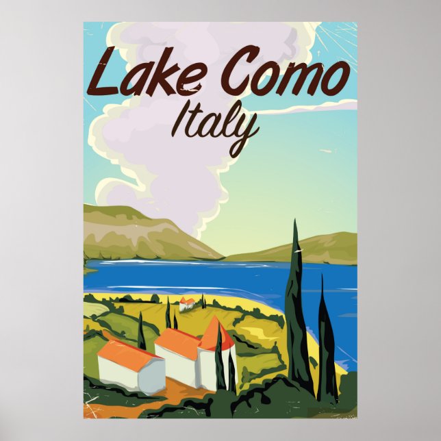 Lake Como Italy travel poster. Poster (Front)
