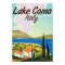 Lake Como Italy travel poster.
