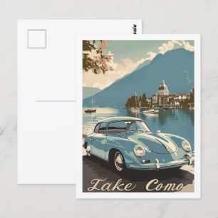 Lake Como Italy Vintage Famous Travel Place Postcard