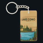 Lake Como Italy Vintage  Key Ring<br><div class="desc">Lake Como vector art design. Lake Como,  in Northern Italy’s Lombardy region,  is an upscale resort area known for its dramatic scenery,  set against the foothills of the Alps.</div>