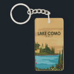 Lake Como Italy Vintage  Key Ring<br><div class="desc">Lake Como vector art design. Lake Como,  in Northern Italy’s Lombardy region,  is an upscale resort area known for its dramatic scenery,  set against the foothills of the Alps.</div>