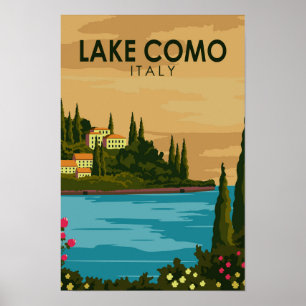 Lake Como Italy Vintage Poster