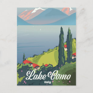 Lake Como Italy vintage style travel poster Postcard